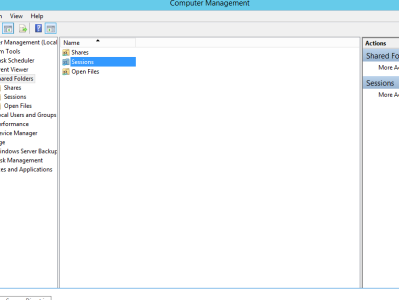 windows 2012 中的“计算机管理”－“共享文件夹”－“会话”无反应