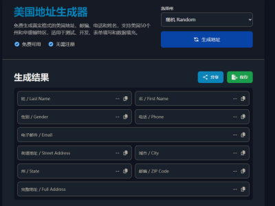 一个美国地址生成器，竟然做到了 13 万月访问量