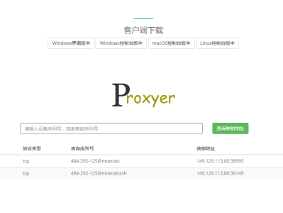 Proxyer：一款简单且带Web面板的内网穿透工具