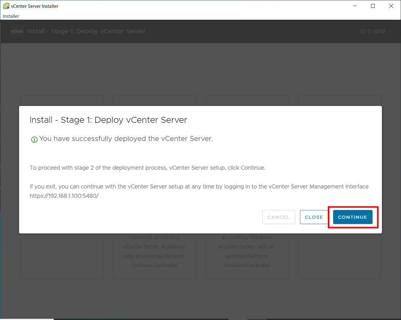 VCSA 第一阶段安装 12