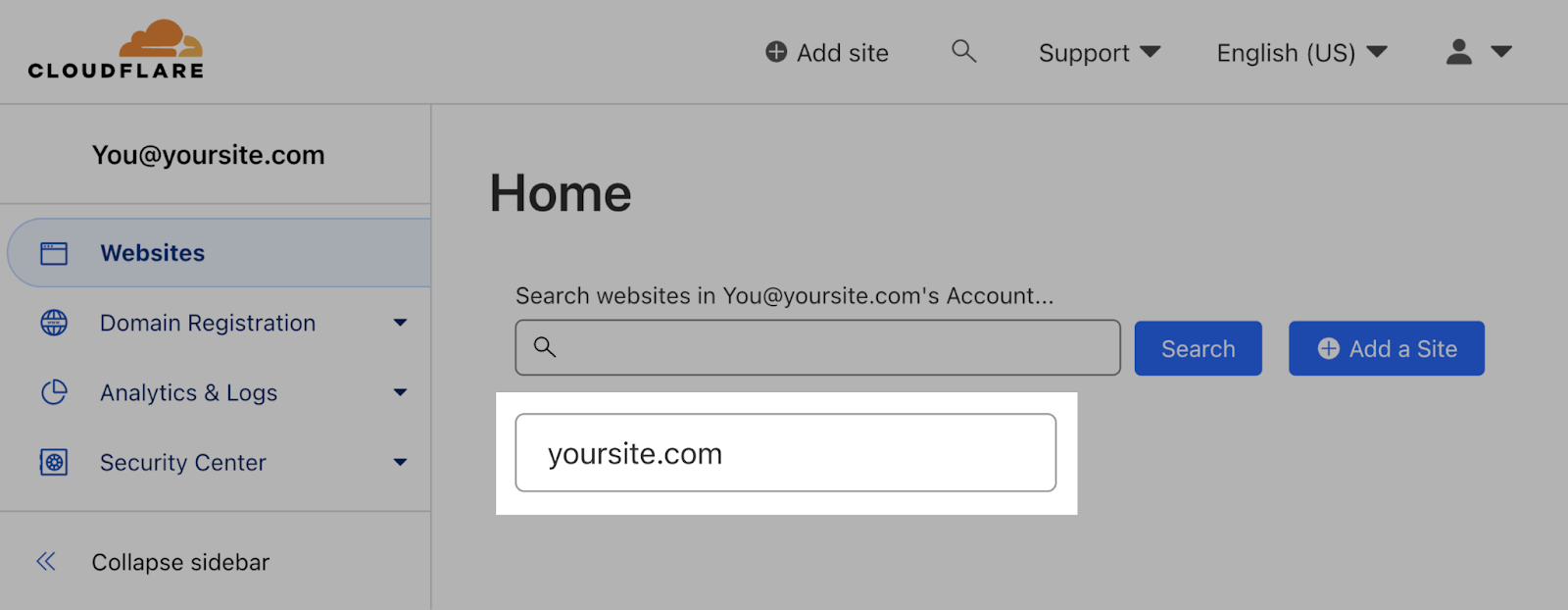 "Cloudflare 仪表板"